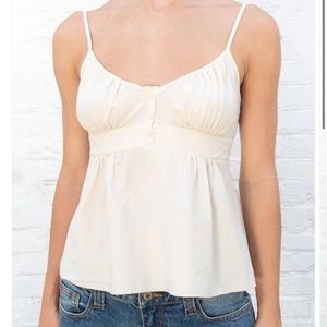 Brandy Melville Tiffany Cotton Tank i’m Off White